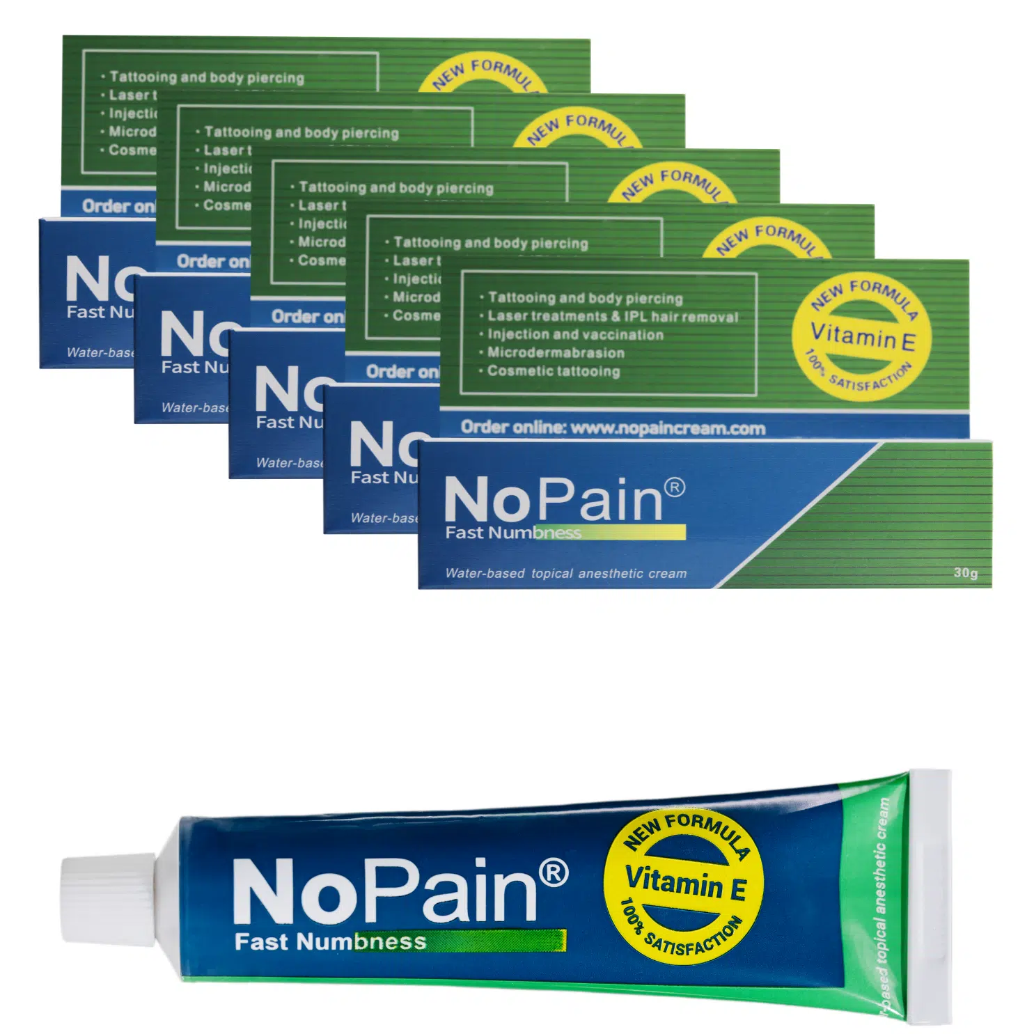 5 tubes 30g. cream