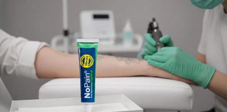 NoPain numbing cream for a painless tattoo session.