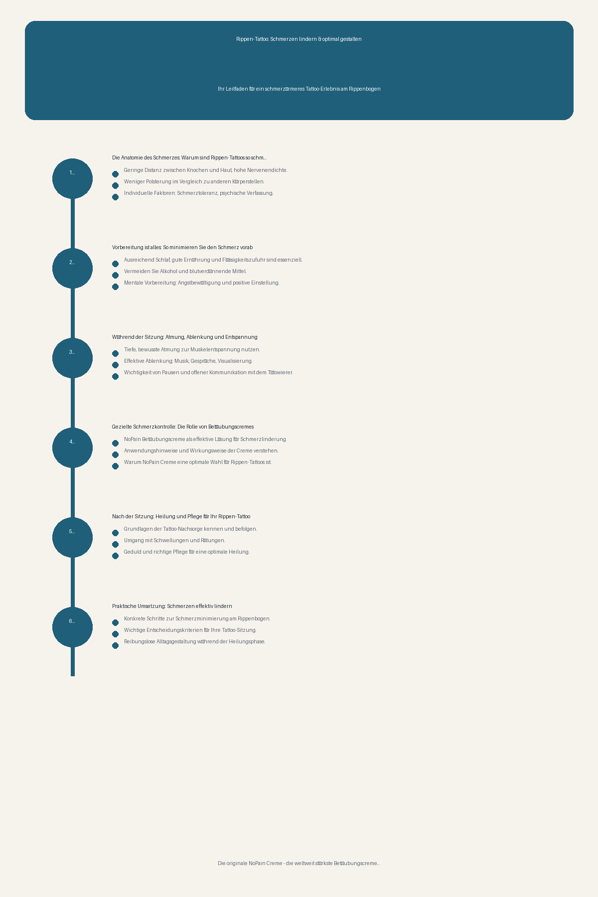 Infographic summarizing what should readers check before acting on rippen tattoo schmerzen lindern?