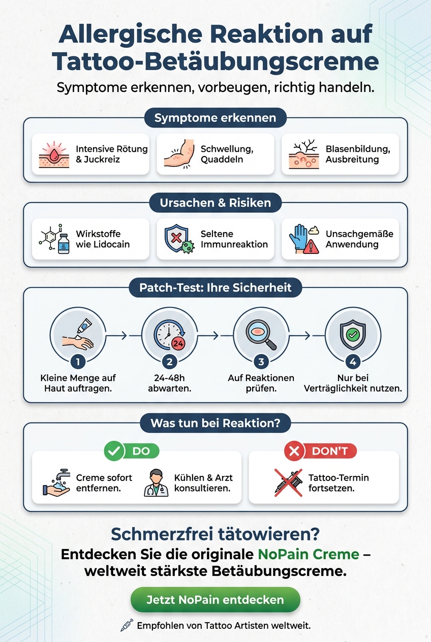 Infographic: Allergische Reaktion auf Tattoo-Betäubungscreme