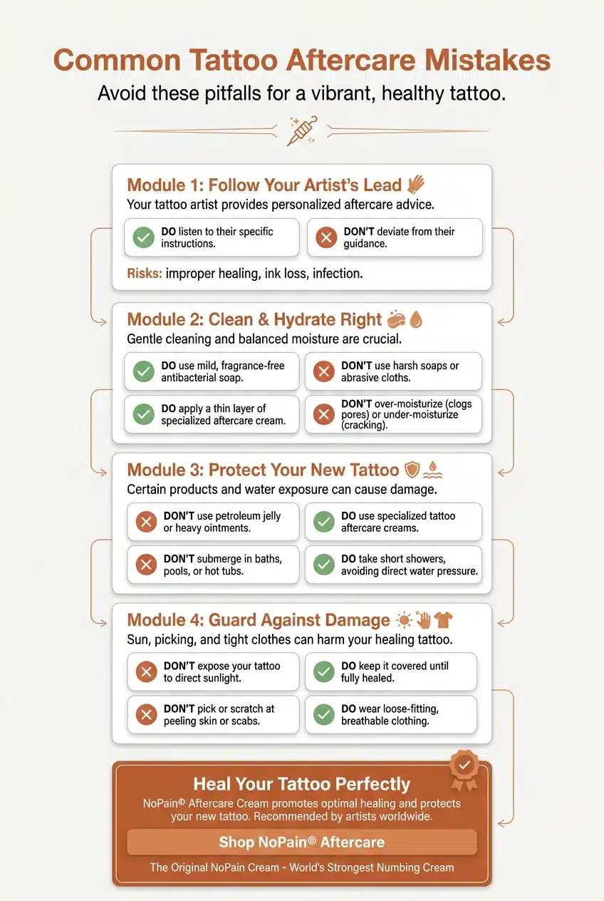 Infographic: Common Tattoo Aftercare Mistakes