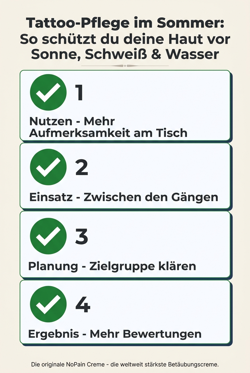Infographic: Tattoo-Pflege im Sommer: So schützt du deine Haut vor Sonne, Schweiß & Wasser