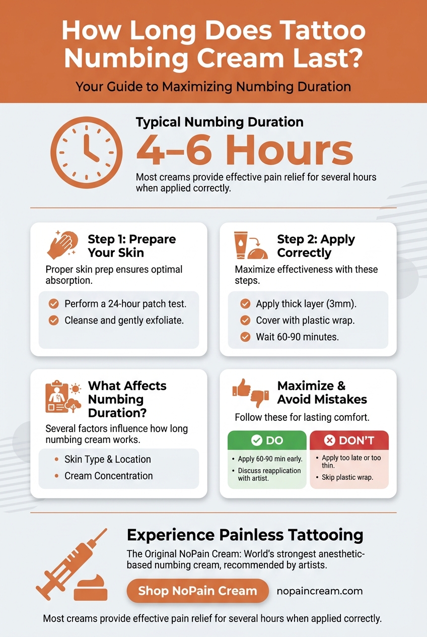 Infographic: How Long Does Tattoo Numbing Cream Last?