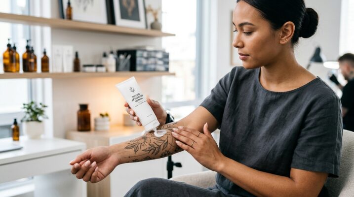 Eine detaillierte Tattoo-Pflege-Checkliste, die alle Schritte von der Vorbereitung bis zur vollständigen Heilung abdeckt.
