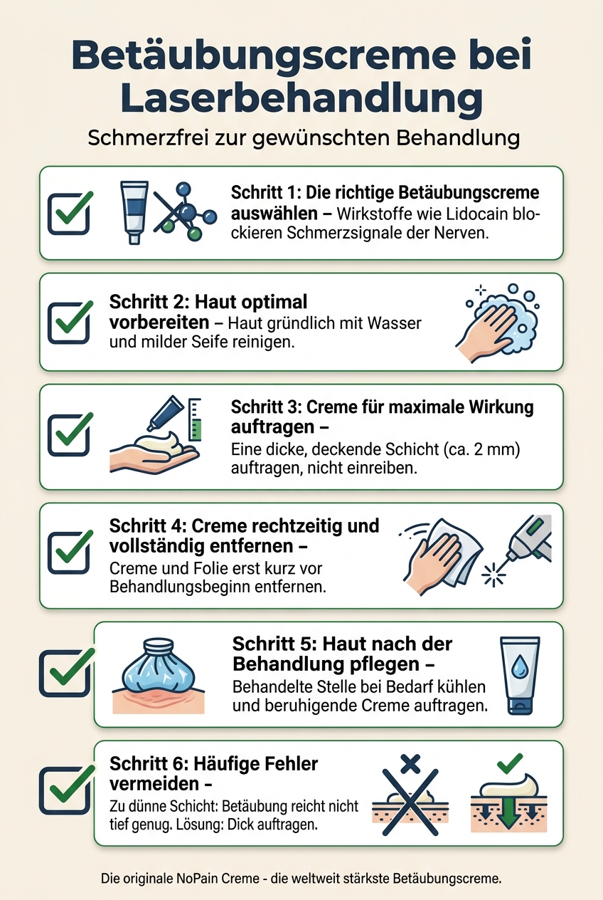Infographic: Betäubungscreme bei Laserbehandlung